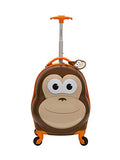 Rockland Jr. Kids' My First Luggage Polycarbonate Hardside Spinner, MONKEY