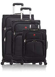 SWISSGEAR 7208 Expandable Liteweight Durable 3pc Spinner Luggage Set Black