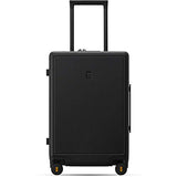 LEVEL8 Elegance Matte Carry-On Luggage, 20” Hardside Suitcase, Lightweight PC Matte Hardcase Spinner Trolley for Luggage, TSA Approved Cabin Luggage with 8 Spinner Wheels- Black, 20-Inch Carry-On