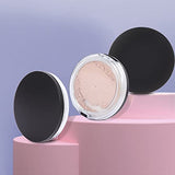 Empty Face Powder Compact with Puff-C.RAN Fire 0.17 oz Portable Powder Puff and Container , Travel Powder Container with Mirror and Elasticated Net Sifter (2pcs,black)