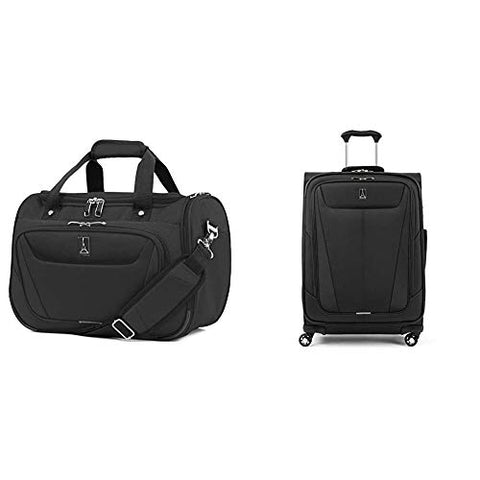 Travelpro Maxlite 5-Softside Expandable Spinner Wheel Luggage, Black, 2-Piece Set (Tote/25)