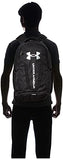 Under Armour Hustle Backpack, Black (001)/Silver, One Size Fits All