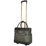 Kenneth Cole Reaction Runway Call Nylon-Twill Laptop & Tablet Business Travel, Olive Wheeled Tote