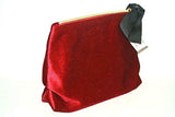 Saks Fifth Avenue Red Velvet Bag with Grosgrain Ribbon Bow Cosmetic Bag, Limited Edition