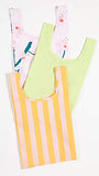 BAGGU Women's Baby Packable Bag Set of 3, Cherry Blossom/Lime/Marigold, Stripe, Floral, One Size