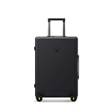 LEVEL8 Carry-On Luggage, 20” Hardshell Suitcase, Lightweight PC Textured Hardside Spinner Trolley for Luggage, TSA Approved Cabin Luggage with 8 Spinner Wheels, Black, 20-Inch Carry-On