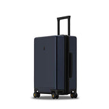 LEVEL8 Elegance Matte Carry-On Luggage, 20” Hardside Suitcase, Lightweight PC Matte Hardshell Spinner Trolley for Luggage, TSA Approved Cabin Luggage with 8 Spinner Wheels-Navy Blue, 20-Inch Carry-On