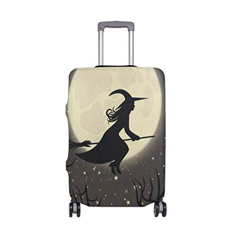 Suitcase Cover Witch With A Broom Luggage Cover Travel Case Bag Protector for Kid Girls