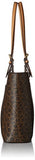 Calvin Klein Top Zip Signature North/South Tote, Brown/Khk/Camel
