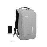 TRAVEL FUSION Tamperproof Laptop Backpack with Phone Holder and External USB Charging Port (Light
