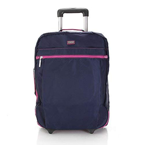 Hadaki Plane Hopping Roller Carry On,Navy/Fuchsia,One Size
