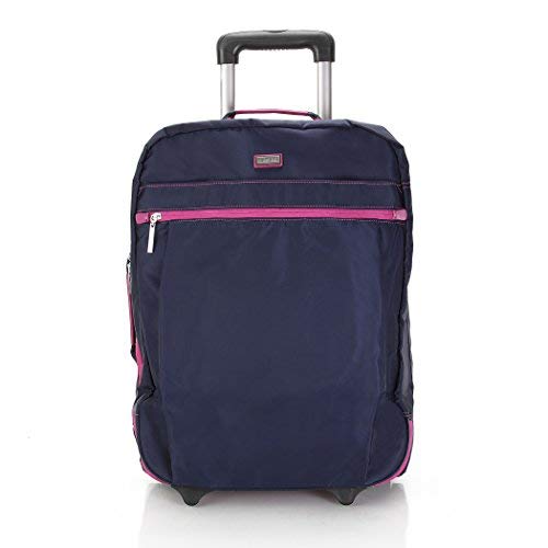 Hadaki Plane Hopping Roller Carry On,Navy/Fuchsia,One Size
