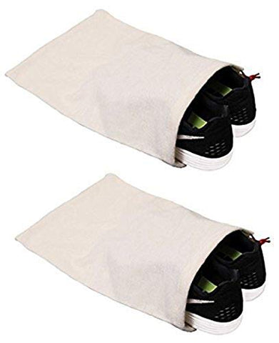 Earthwise Shoe Storage Bags 100% Cotton - with Drawstring For Men - Women in Natural MADE IN THE