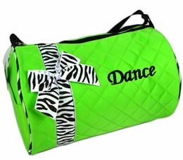 Quilted Zebra Duffel 3 Colors (Bright Green)