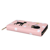 Damara Womens Cat & Rabbit Stitching Spotty Clutch Traval Wallet,Light Grey