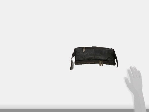 AmeriLeather Leather Toiletry Bag - Dark Brown