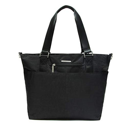 Lily & Drew Nylon Crossbody Bag for Women with Shoulder Strap, Luggage Strap, Laptop Sleeve (Black)