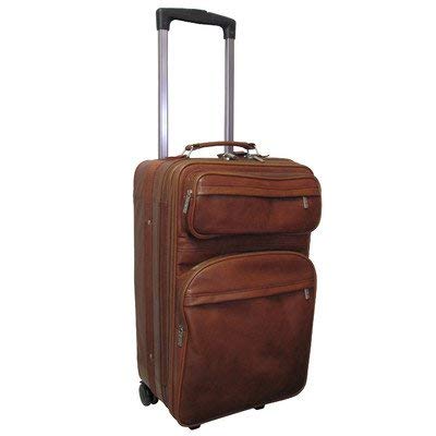 AmeriLeather Leather 22" Expandable Carry On Pullman (Brown)
