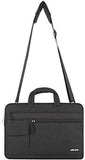 MOSISO Laptop Shoulder Bag Compatible with MacBook Pro/Air 13 inch, 13-13.3 inch Notebook Computer, Polyester Flapover Briefcase Sleeve Case, Black