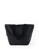 BAGGU Canvas Zip Tote, Nylon Shopping Tote or Lunch Bag, Recycled Wahsed Black