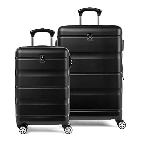 Travelpro Runway 2 Piece Luggage Set, Carry-on & Convertible Medium to Large Check-in Hardside Expandable Luggage, 8 Spinner Wheels, TSA Lock, Hardshell  Suitcase, Black