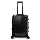 Gabbiano Aurora Collection Aluminum Frame Hardside Suitcase with TSA Locks (Black, 20")