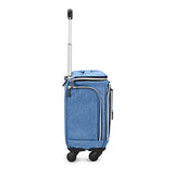 Biaggi Luggage Lift Off Expandable Under-Seater to Carry-on, Denim Blue
