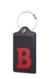 Chelmon Initial Luggage Tag With Full Privacy Cover And Stainless Steel Loop (B)