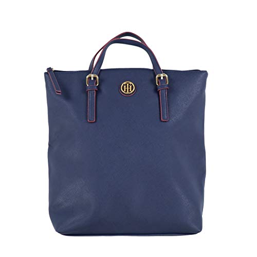 Tommy Hilfiger Womens Crossgrain Backpack - Navy Blue