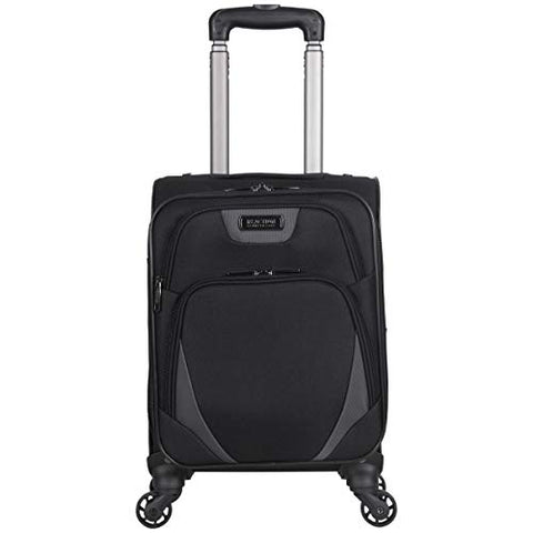 Kenneth Cole Reaction Going Places 16" Polyester Expandable 4-Wheel Carry-on Spinner Luggage, Black