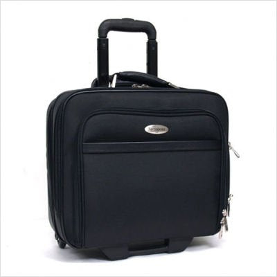 Samsonite(R) Double Gusset Wheeled Portfolio, Black