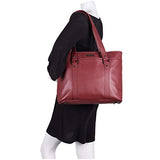 Kenneth Cole Reaction Women's Downtown Darling Leather Single Compartment 16" Laptop Tote, Red