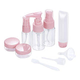 CHUHUAYUAN Travel Size Bottles Set 6 Pack with Zipper Bag BPA Free - TSA Approved Leak Proof Refillable Plastic Clear Empty Travel Containers for Toiletries or Makeup Liquid (Pink)