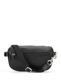 Josephine Adjustable Waist Belt Bag or Fanny Pack with 3 Zippered Pockets (black and grey)