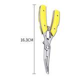 LIZHOUMIL Stainless Steel Fishing Gripper Lure Pliers Multifunction Fish Line Cutter Fishing Tools ht1002-1 Blue + Steel Wire Drop Rope + Nylon Bag