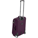 AmazonBasics Premium Upright Expandable Softside Suitcase with TSA Lock - 22 Inch, Purple