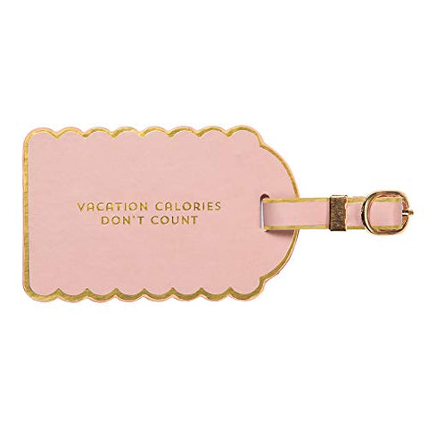 C.R. Gibson Women's 'Vacation Calories Don't Count' Blush Pink Luggage Tag