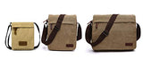 Sechunk Middle Vintage Canvas Messenger Cross body bag Shoulder bag (m_Khaki, middle)