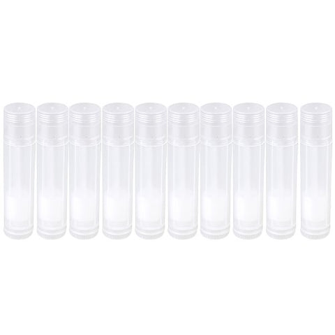 BQLZR 5ml Empty Clear Plastic Lip Balm Containers Transparent Lipstick Tubes Pack of 10