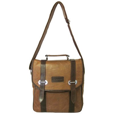 AmeriLeather Granger Two-tone Messenger Bag (Brown Two-tone)