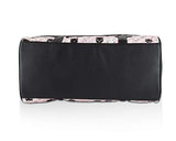 Betsey Johnson Luv CruzIn Cotton Quilted Carry On Weekender Travel Duffel Bag - Black/Blush Cat