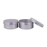 Healthcom 5-Ounce 12 Pack Screw Top Round Steel Tin Cans Aluminum Metal Tin Flat Storage Container for DIY Beauty,Cosmetics,Accessories,Candle Travel Tins or Storage Survival Kit