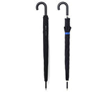 BlackAOG DESIGN Auto Open 100% Fiberglass Stick Umbrella with Stylish J-Hook Handle,Black,One Size