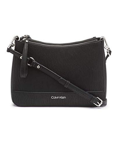 Calvin Klein Sonoma Bubble Lamb Novelty Messenger Crossbody, Black/Silver
