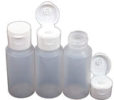 Creative Hobbies 1 Oz Natural Color LDPE Easy Squeeze Bottles with White Flip Top, Leak Free Dispenser Caps - Pack of 12