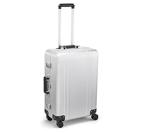 Zero Halliburton Classic Aluminum 2.0 24" 4 Wheel Spinner Travel Case (Silver)