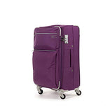Cloe Checked Medium 24 inch Water-Resistant Luggage with 360º-spinner wheels in Purple Color