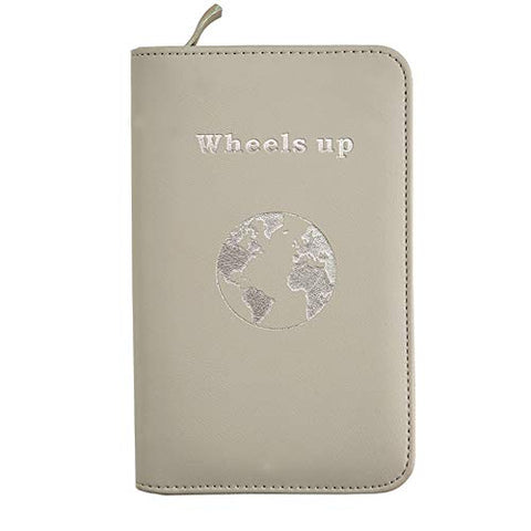 Phone Charging Passport Holder -Multiple Variations with Upgraded Power Bank- RFID Blocking - Travel Wallet Compatible with All Phones - Travel Accessories (Cool Gray)