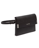 Calvin Klein Raelynn Saffiano Belt Bag Fanny Pack, black/silver