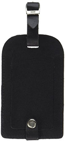 Dacasso Leather Luggage Tag, Classic Black (A1098)